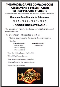 The Hunger Games Common Core Assessment Prep Presentation Tpt