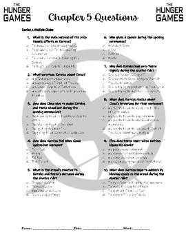 Preview of The Hunger Games Comprehension Questions (Ch.1-27) + Answers