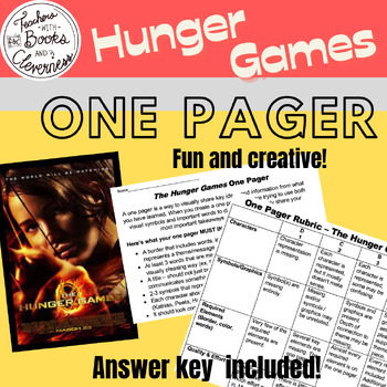 Preview of The Hunger Games Film / Movie One Pager and Rubric