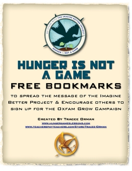 Preview of The Hunger Games "Hunger is NOT a Game" Bookmarks Free