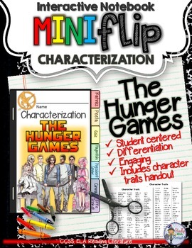 Preview of The Hunger Games: Interactive Notebook Characterization Mini Flip