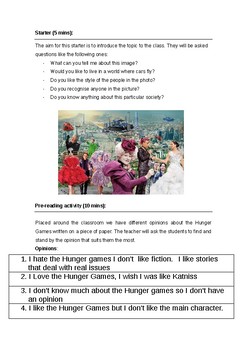 Preview of The Hunger Games  Lesson plan