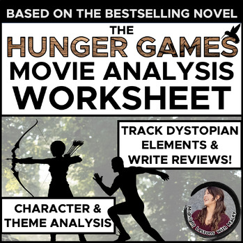 Preview of The Hunger Games Movie Character and Theme Analysis Worksheet