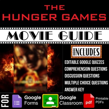 Preview of The Hunger Games Movie Guide Discussion Questions Google Forms Quiz Worksheets