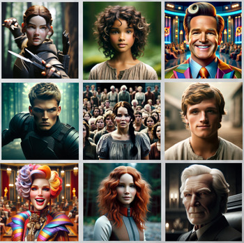 Preview of The Hunger Games Novel Study - Worksheets, Jeopardy, Weekly Discussions + More!