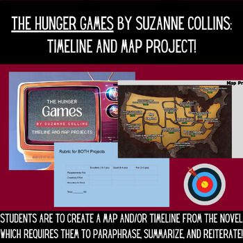 Preview of The Hunger Games by Suzanne Collins: Timeline and Map Projects!