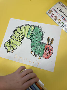 Preview of The Hungry Caterpillar Adjective and Art Lesson Plan
