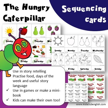 The Hungry Caterpillar Sequencing Cards by Kids Club English | TPT