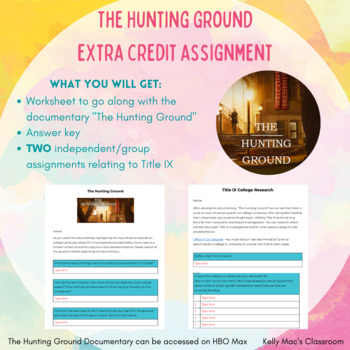 Preview of The Hunting Ground Documentary Worksheet-Extra Credit Assignment.