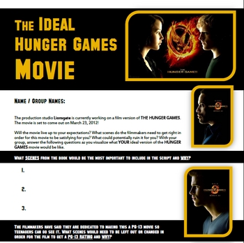 Preview of The IDEAL Hunger Games Movie - Group Activity