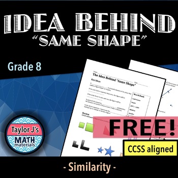 Preview of The Idea Behind "Same Shape" Worksheet