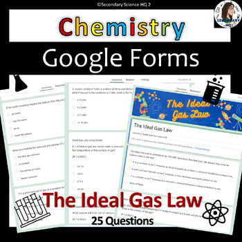 Preview of The Ideal Gas Law Google Form | Chemistry |