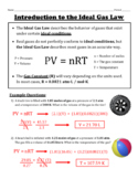 The Ideal Gas Law and Dalton's Law -- Notes and Worksheet Set