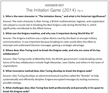 Preview of The Imitation Game (2014) - Movie Questions