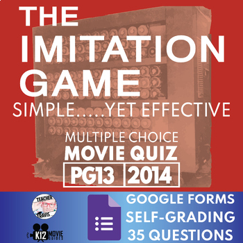 Preview of The Imitation Game Movie Quiz | Guide | Activity | 35 Questions | FREE!