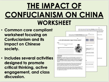 Preview of The Impact of Confucianism on China worksheet
