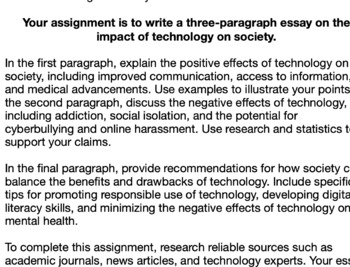 impact of technology on society essay 300 words