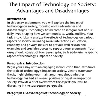 essay on effects of technology on society