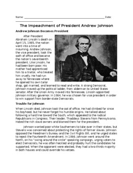 Preview of The Impeachment of Andrew Johnson