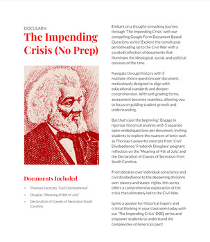 Preview of The Impending Crisis Bundle: DBQ/RLAH: NO PREP, SELF GRADING, US I, APUSH, 