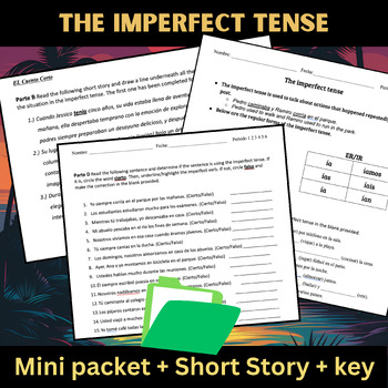 Preview of The Imperfect Tense Practice (Mini packet + Short Story)