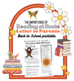 The Importance Of Reading at Home - Letter to Parents