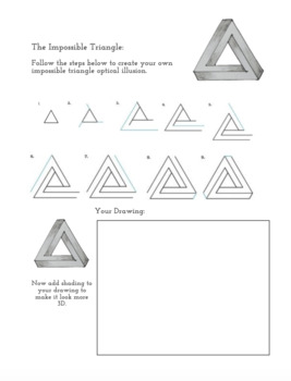 The Impossible Triangle Drawing Activity by Arty Aus | TPT