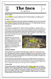 The Inca Empire: Comprehension & Analysis worksheets (2 Bo