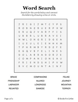 Preview of The Incredible Journey- Word Search