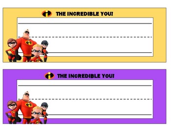 The Incredibles Themed Desk Name Plates By Wkreider Tpt