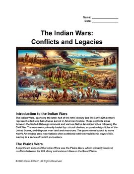 Preview of The Indian Wars:  Conflicts and Legacies Worksheet