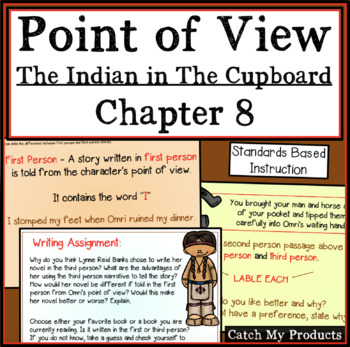 Preview of The Indian in the Cupboard Novel Study Point of View for PROMETHEAN Board