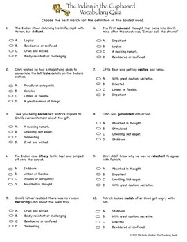 vocabulary free grade 4 worksheets Packet The in Vocabulary The the by Cupboard Indian