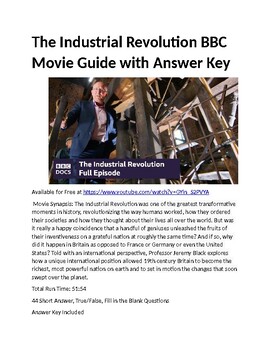 Preview of The Industrial Revolution BBC Movie Guide with Answer Key