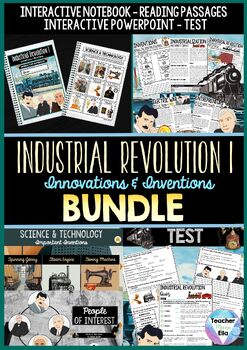 Preview of The Industrial Revolution BUNDLE - Interactive Notebook, PPT, Reading & Test