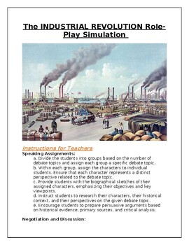 Preview of The Industrial Revolution Role-Play Simulation -- The Most Engaging Resource