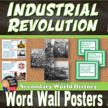 Preview of INDUSTRIAL REVOLUTION | WORD WALL |  World History | Grades 8-12