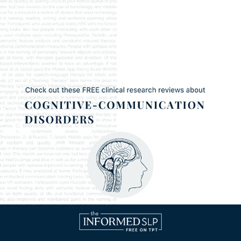 Preview of The Informed SLP - Cognitive–Communication Disorders - Research Review - FREE