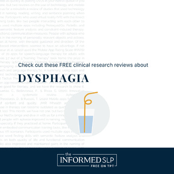 Preview of The Informed SLP - Dysphagia Assessment & Therapy - Research Review - FREE