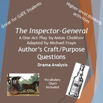 Preview of The Inspector-General Author's Craft/Purpose Questions and Vocabulary Chart