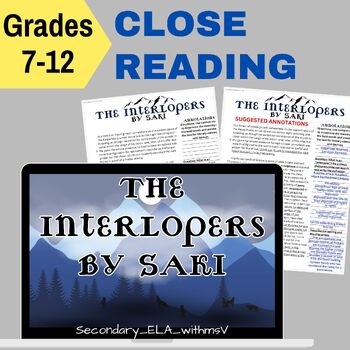 Preview of The Interlopers Saki Close Reading grades 7-12