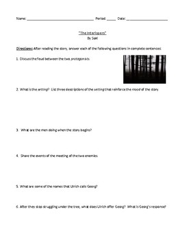 Preview of "The Interlopers" Test, Worksheet, or Homework with Detailed Answer Key