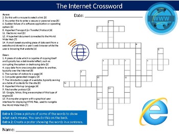 The Internet Crossword Puzzle Sheet Keywords Activity Computer Science