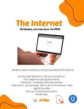 Preview of The Internet.  Pros and Cons + Vocabulary. Discussion. ESL. EFL. Technology.