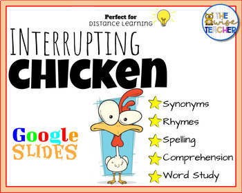 Preview of The Interrupting Chicken Reading Comprehension Digital Resources Morning Work
