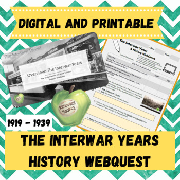 Preview of The Interwar Years (1919 - 1939) History WebQuest