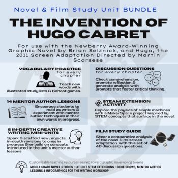 Preview of The Invention of Hugo Cabret: A Novel & Film Study Unit BUNDLE (editable)
