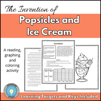 Preview of The Invention of Popsicles and Ice Cream: Reading, Graphing and Coloring
