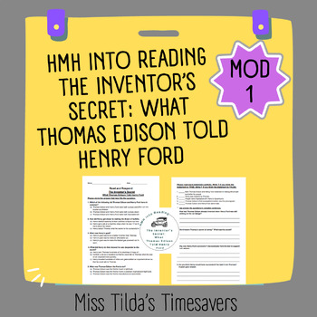 Preview of The Inventor's Secret  -  Grade 5 HMH into Reading (Module 1)