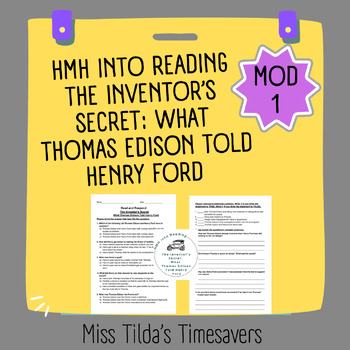 Preview of The Inventor's Secret  -  Grade 5 HMH into Reading